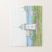 Weißes Leuchtturm-Puzzle Puzzle (Vertikal)