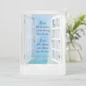 Weißes Leuchtturm Wasserfarbe im Fenster Einladung (Stehend Vorderseite)