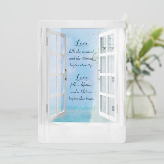 Weißes Leuchtturm Wasserfarbe im Fenster Einladung (Stehend Vorderseite)