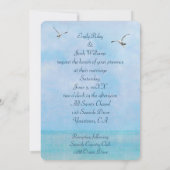 Weißes Leuchtturm Wasserfarbe im Fenster Einladung (Rückseite)