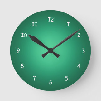 Weißes Licht auf Grün Runde Wanduhr
