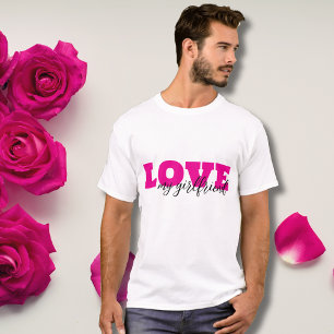 Weißes LIEBE Hot Pink Valentine T-Shirt