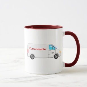 Weißes Lieferwagen - kundengerecht Tasse