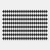 Weißes Lila Orange und Schwarzes Harlequin  Geschenkpapier Set (Vorderseite)