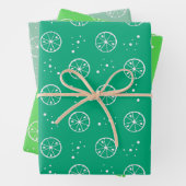 Weißes Limones Fruchtmuster - Grünbuch Geschenkpapier Set (Beispiel)