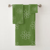 Weißes lineares Blumenmuster Badhandtuch Set (Insitu)