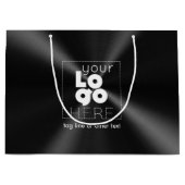 Weißes Logo auf modernem Radial gebürstetem schwar Große Geschenktüte (Vorderseite)