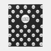 Weißes Logo auf schwarzem, einfachem Schritt und W Fleecedecke (Vorderseite)