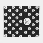 Weißes Logo auf schwarzem, einfachem Schritt und W Fleecedecke (Vorderseite (Horizontal))