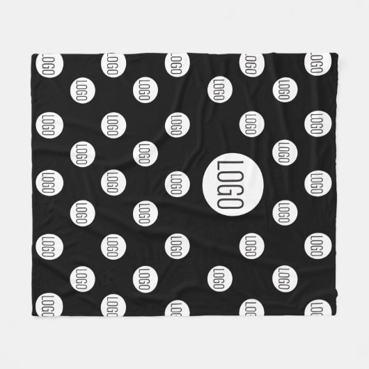 Weißes Logo auf schwarzem, einfachem Schritt und W Fleecedecke (Vorderseite (Horizontal))