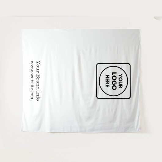 Weißes Logo | Berufliches Foto-Branding Wandteppich (Vorderseite (Horizontal))