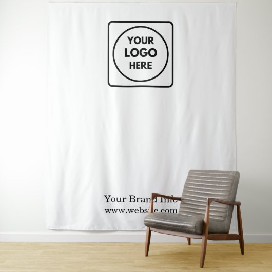 Weißes Logo | Berufliches Foto-Branding Wandteppich (Beispiel)