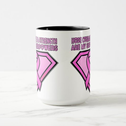 Weißes Logo "Brust Cancer Awareness Diamond" Tasse (Zentrum)