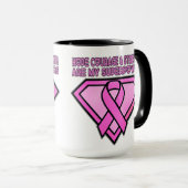 Weißes Logo "Brust Cancer Awareness Diamond" Tasse (VorderseiteRechts)