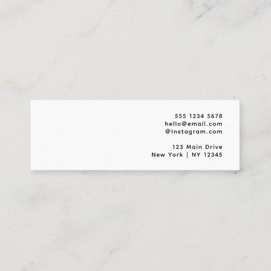 Weißes Logo | Custom Jewelier Stud Earring Brandin Mini Visitenkarte (Rückseite)