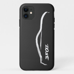 weißes Logo der Silhouette-350Z iPhone 11 Hülle