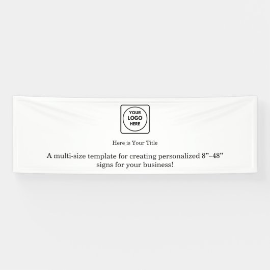 Weißes Logo | Einfache Minimalistisch-moderne Bann Banner (Horizontal)
