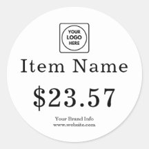 Weißes Logo | Einfache Preismarke für benutzerdefi