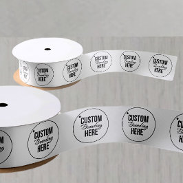 Weißes Logo für das benutzerdefinierte gedruckte G Satinband