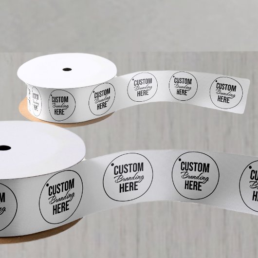 Weißes Logo für das benutzerdefinierte gedruckte G Satinband