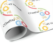 Weißes Logo für Werbeaktionen Geschenkpapier (Rolleneckpunkt)