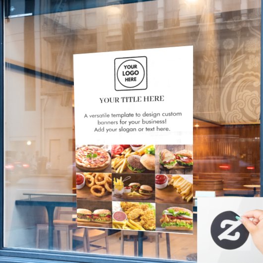 Weißes Logo | Individuelle Werbedarstellung für Un Fensteraufkleber (Café-Fenster)