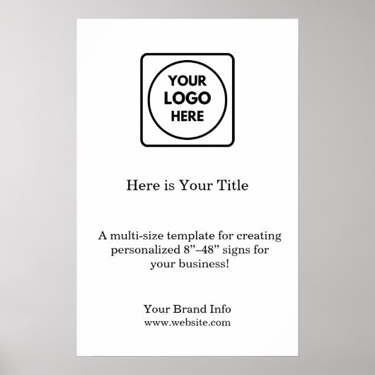 Weißes Logo | Minimalistisches Branding für modern Poster (Vorne)