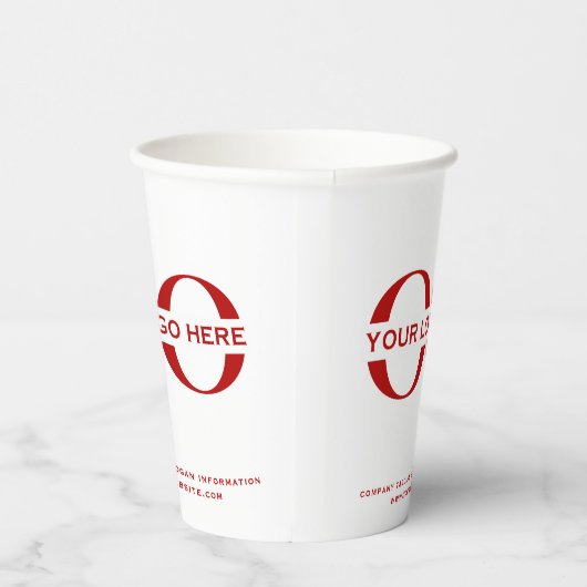 Weißes Logo Pappbecher (Rechts)