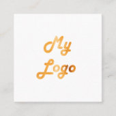 Weißes Logo QR-Code minimalistisch Quadratische Visitenkarte (Vorderseite)