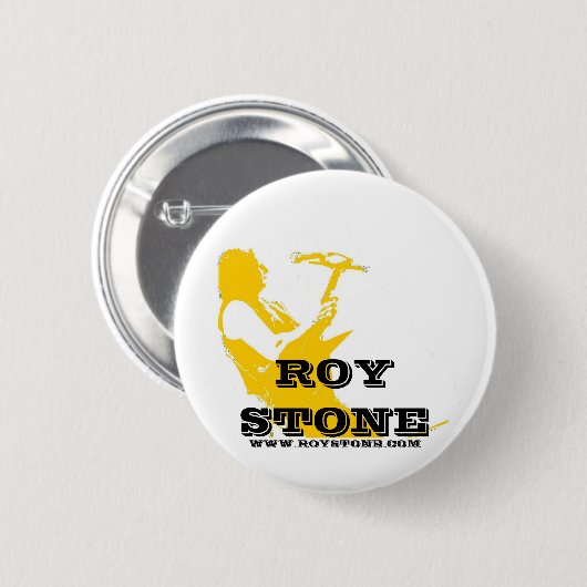 WEISSES LOGO-STEINABZEICHEN ROY BUTTON (Vorne & Hinten)