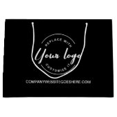 Weißes Logo und Website Custom Business Große Geschenktüte (Vorderseite)