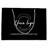 Weißes Logo und Website Custom Business Große Geschenktüte (Rückseite)