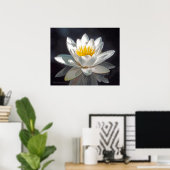 WEISSES LOTUS-BLOSSOM UND REFLEKTION POSTER (Heimbüro)