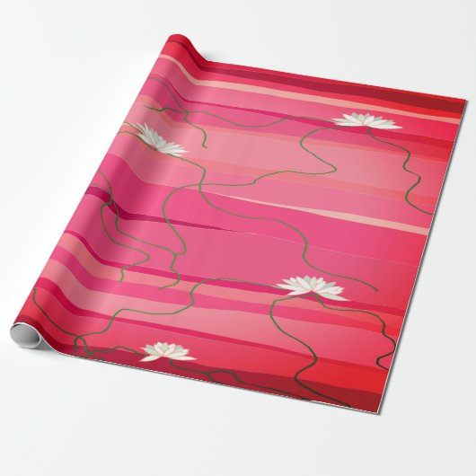 Weißes Lotus-Wrapping Geschenkpapier (Ungerollt)