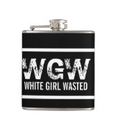 Weißes Mädchen vergeudet Flachmann (Vorderseite)