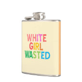 Weißes Mädchen vergeudete Flasche bunt, lustig Flachmann (Links)