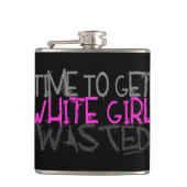 Weißes Mädchen vergeudete Flasche Flachmann (Vorderseite)