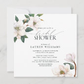 Weißes Magnolia Brautparty Einladung (Vorderseite)