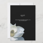 Weißes Magnolia Elegantes Flora und Fauna auf der Einladung (Rückseite)