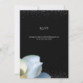 Weißes Magnolia Elegantes Flora und Fauna auf der Einladung (Rückseite)