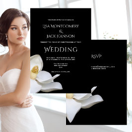 Weißes Magnolia Elegantes Flora und Fauna auf der Einladung