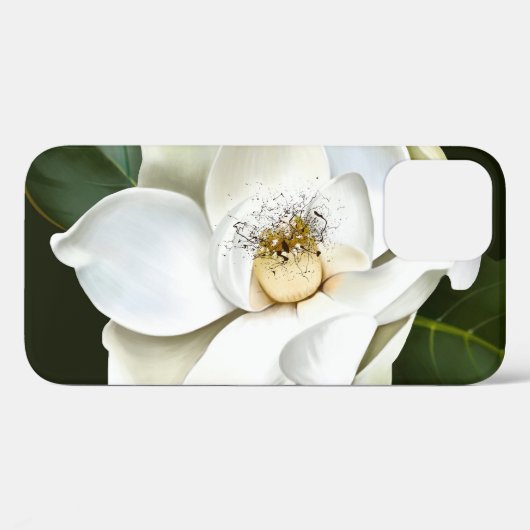 Weißes Magnolia Grüner Hintergrund Case-Mate iPhone Hülle (Rückseite (Horizontal))