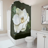 Weißes Magnolia Grüner Hintergrund Duschvorhang (Beispiel)