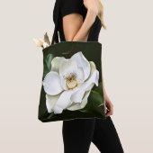 Weißes Magnolia Grüner Hintergrund Tasche (Von Nahem)