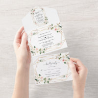 Weißes Magnolia Rosa Blume Hochzeit Gold