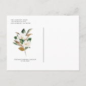 Weißes Magnolia Wasserfarbe Rustikales Brautparty Einladungspostkarte (Rückseite)