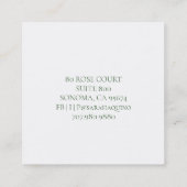 Weißes Magnolien Mit Monogramm Quadratische Visitenkarte (Rückseite)