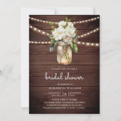 Weißes Magnolienholz QR-Brautparty Einladung (Vorderseite)