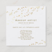 *~* Weißes Makeup Rote Lips Gold Confetti Quadratische Visitenkarte (Rückseite)