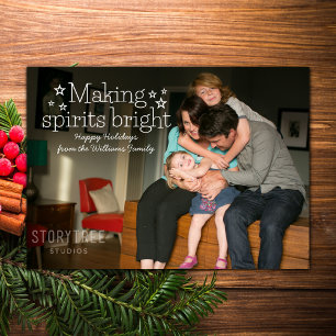 Weißes Making Spirituosen Bright Holiday Foto Card Feiertagskarte